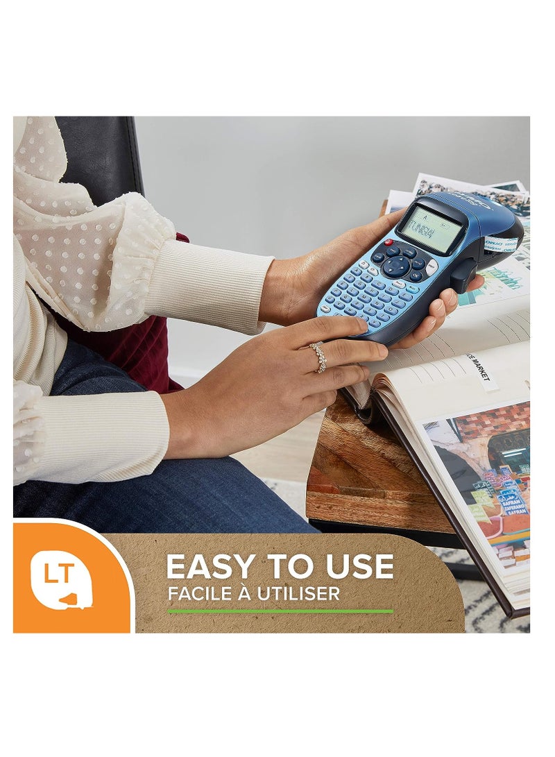 Dymo Lt Labels Starter Pack With Paper, Plastic And Metallic Labels For Letratag Label Makers, 12 Mm X 4 M Rolls, Self Adhesive, 3 Rolls Assorted Colours, Silver/White/Yellow, S0721800 - Image 4