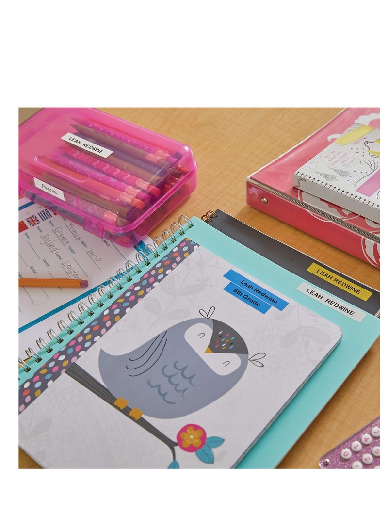 Dymo Lt Labels Starter Pack With Paper, Plastic And Metallic Labels For Letratag Label Makers, 12 Mm X 4 M Rolls, Self Adhesive, 3 Rolls Assorted Colours, Silver/White/Yellow, S0721800 - Image 2