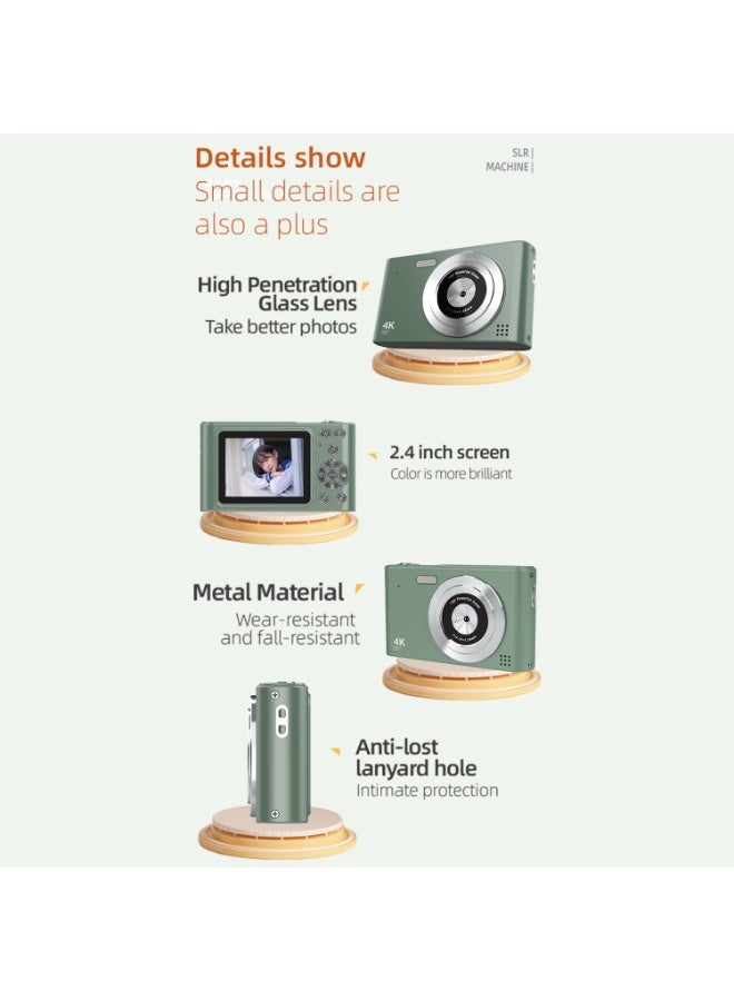 Generic H15 Card Camera 1080P High Resolution 16X Zoom 2.4-inch HD IPS Screen Photo Video Mini Game Multifunctional Digital Camera,Green  - Image 4