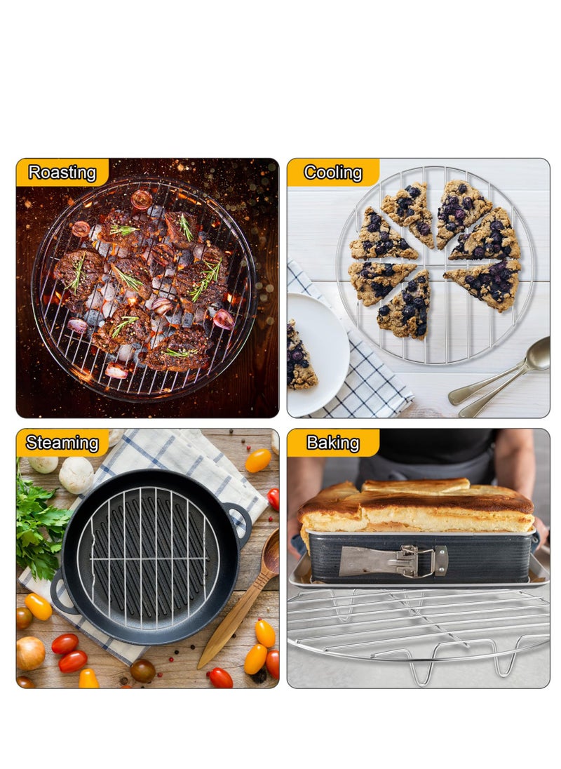 SYOSI - 4 Pack Cooling Racks for Cooking and Baking Thick Wire Stainless Steel Baking Racks Nonstick Wire Grids Rack for BBQ Grilling Roasting Steaming Baking Drying Square Round Fit Various Sizes - Image 1