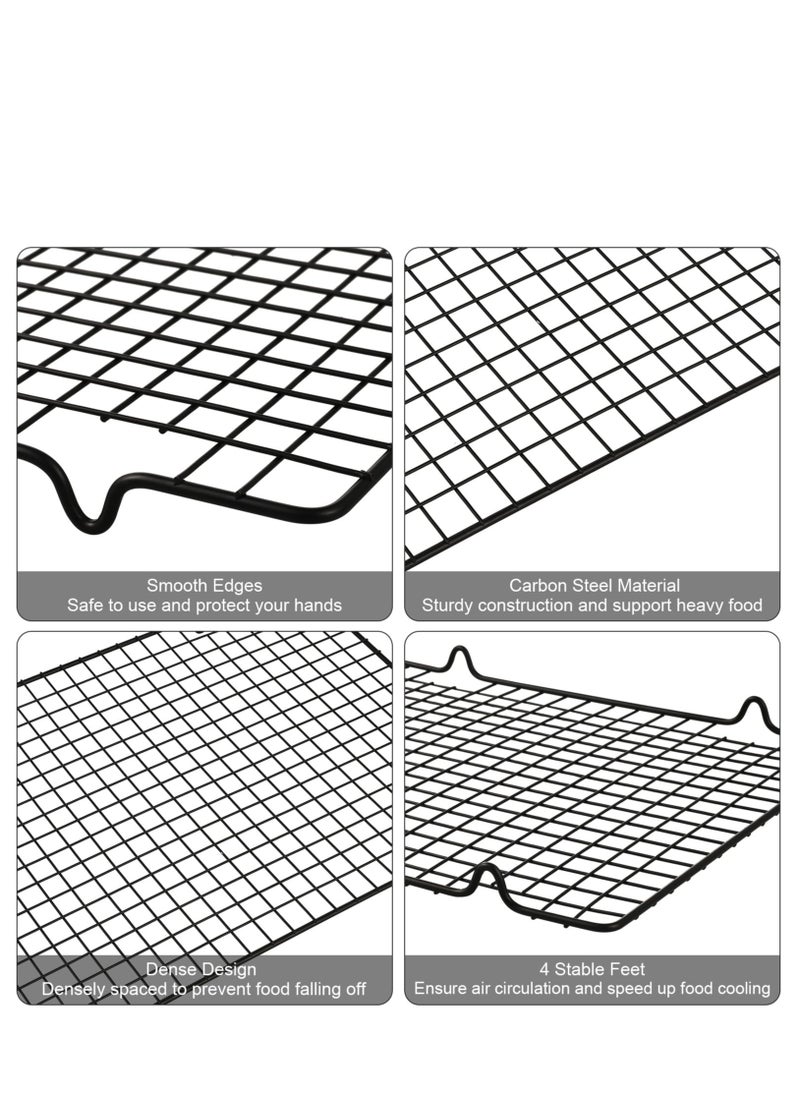 SYOSI 4 Pack Cooling Racks for Cooking and Baking Thick Wire Stainless Steel Baking Racks Nonstick Wire Grids Rack for BBQ Grilling Roasting Steaming Baking Drying Square Round Fit Various Sizes  - Image 2