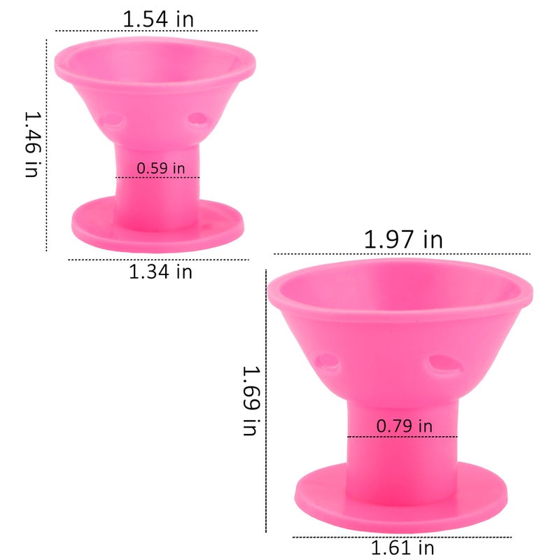 JANYUN 40 Pcs Pink Magic Hair Rollers Include 20pcs Large Silicone Curlers and 20pcs Small Silicone Curlers - Image 2