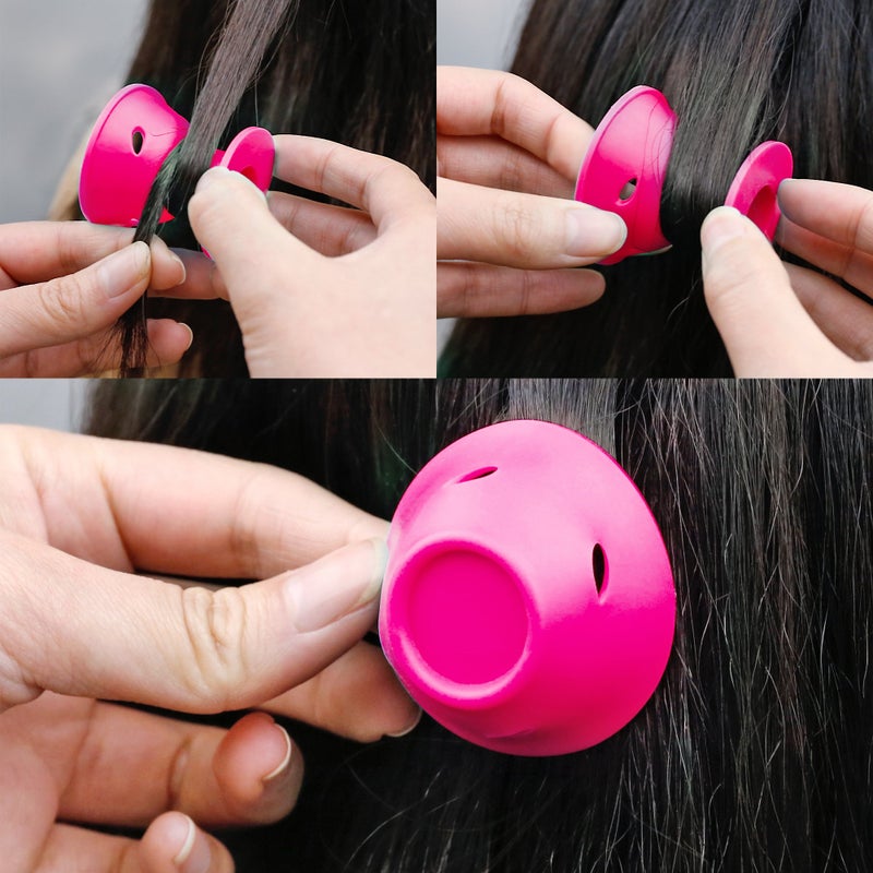 JANYUN 40 Pcs Pink Magic Hair Rollers Include 20pcs Large Silicone Curlers and 20pcs Small Silicone Curlers - Image 4
