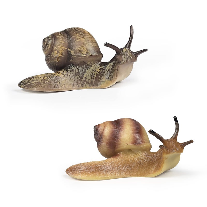 NAKIMO 2pcs Snail Figurine Toy Mini Animal Figures for Fairy Garden Mushrooms Micro Landscape DecorMixed Color