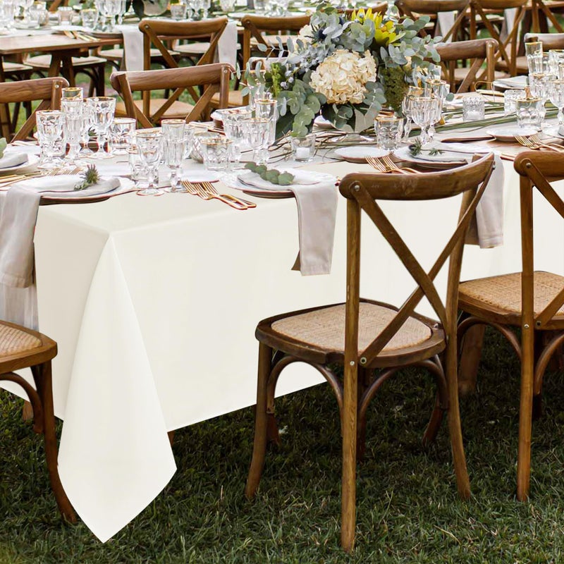 Fitable 8 Pack Table Cloth Rectangle Table: Stain and Wrinkle Resistant Tablecloth Rectangular, Washable Polyester Tablecloths for Wedding Party Dining Banquet Event Catering(Ivory, 70x120 Inch) - Image 2