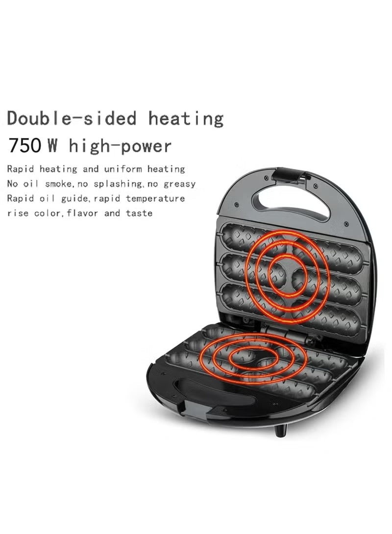 آر إيه أف آلة صنع وافل الهوت دوج، آلة صنع وافل كورن دوج مع لوحة طلاء غير لاصقة، آلة صنع هوت دوج، محمصة خبز، اصنع 6 قطع كورن دوج، آلة صنع وافل كورن دوج، اصنع كورن دوج في دقائق، سهلة التنظيف - Image 3