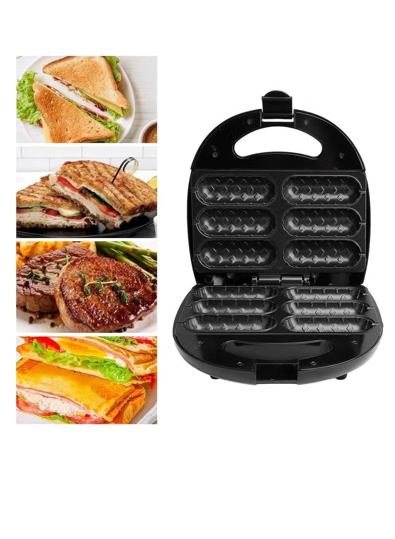 آر إيه أف آلة صنع وافل الهوت دوج، آلة صنع وافل كورن دوج مع لوحة طلاء غير لاصقة، آلة صنع هوت دوج، محمصة خبز، اصنع 6 قطع كورن دوج، آلة صنع وافل كورن دوج، اصنع كورن دوج في دقائق، سهلة التنظيف - Image 4