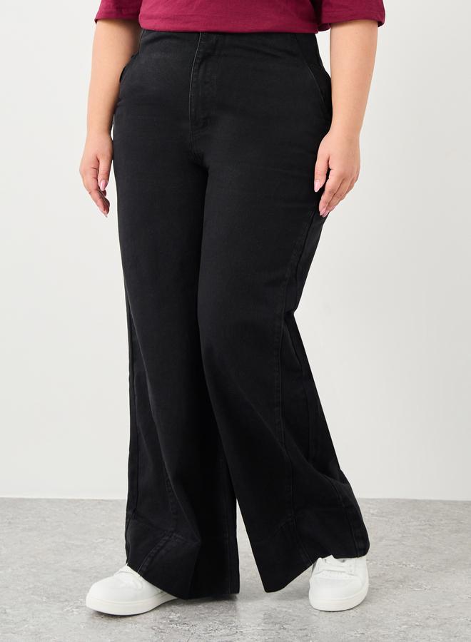 Styli Plus Wide Leg Jeans with Pockets - Image 2