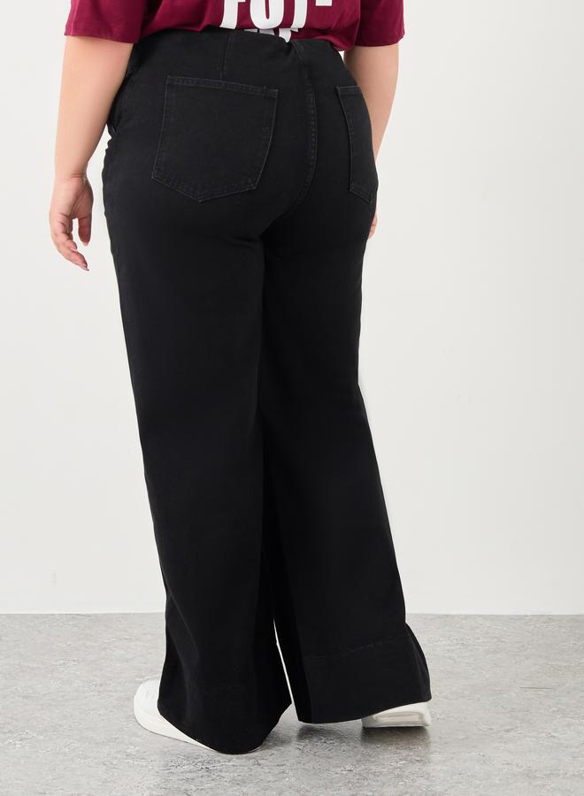 Styli Plus Wide Leg Jeans with Pockets - Image 4