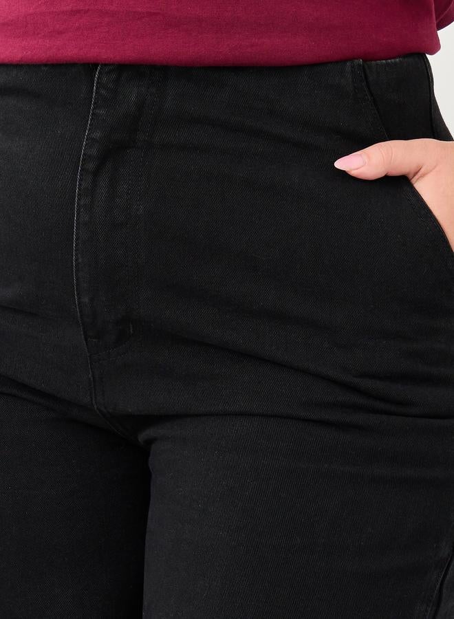 Styli Plus Wide Leg Jeans with Pockets - Image 3