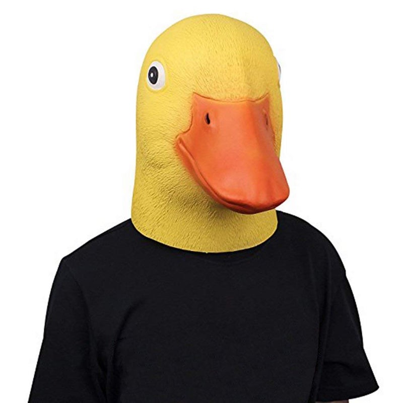 MOLEZU Duck Head Mask for Adult Halloween Deluxe Latex Animal Mask Novelty Duck Bill Costume. (Yellow) - Image 1