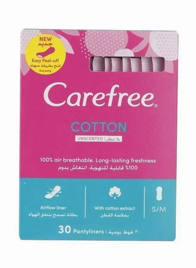 Carefree Breathable Panty Liner, 30 Pcs