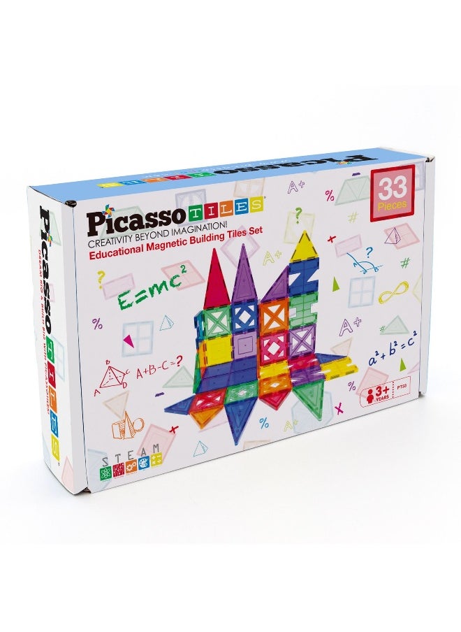 PicassoTiles PicassoTiles Educational Letter Play Magnet Building Tiles (33 Pieces)  - Image 1