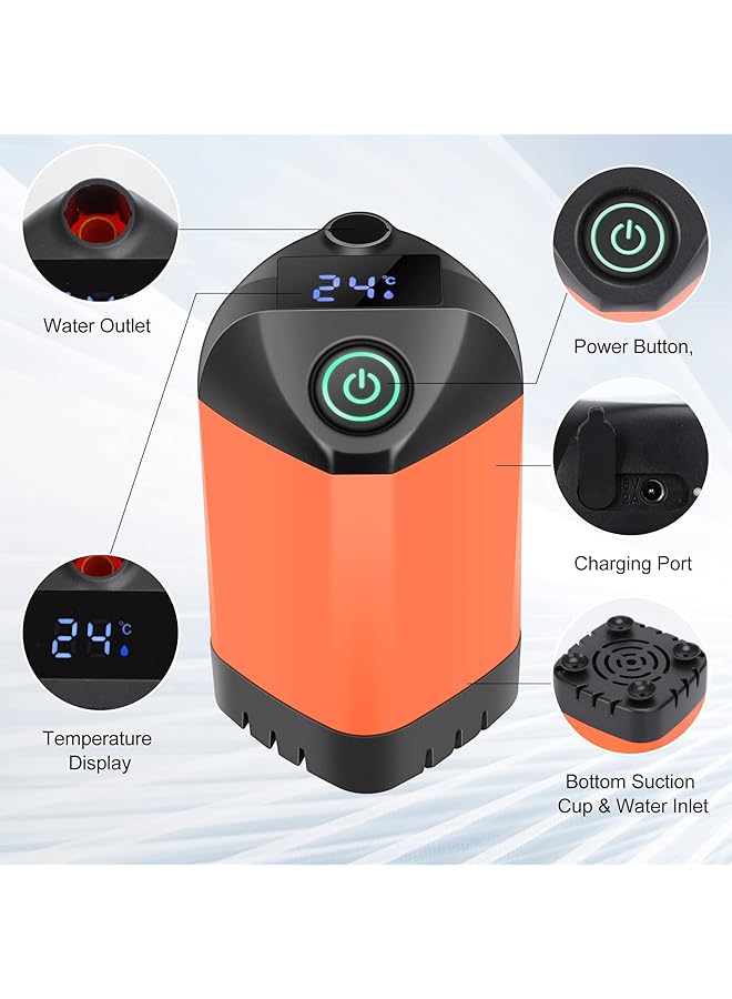 Excefore Portable Camping Shower Outdoor Camp Shower Pump Portable Shower For Camping Thickened 2 Meter Long Pvc Water Pipe For Camping Hiking Traveling (Orange) - Image 3