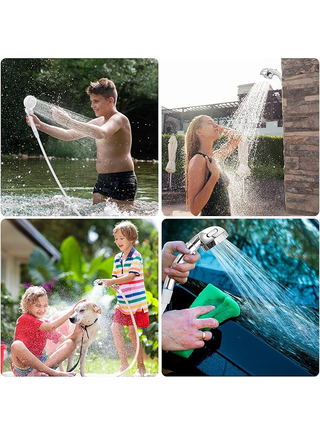 Excefore Portable Camping Shower Outdoor Camp Shower Pump Portable Shower For Camping Thickened 2 Meter Long Pvc Water Pipe For Camping Hiking Traveling (Orange) - Image 2