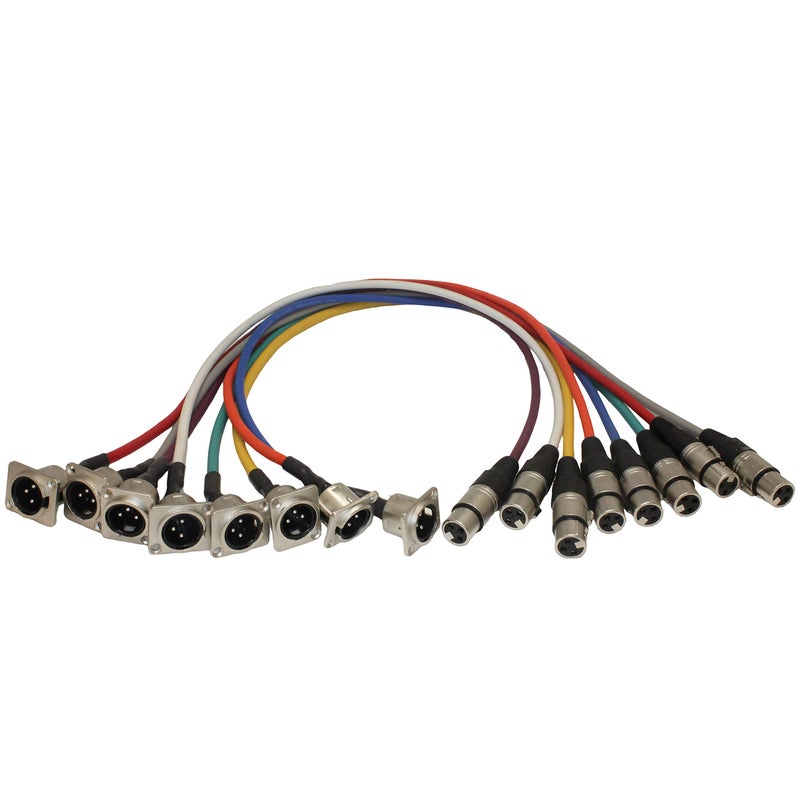 MCSPROAUDIO Replacement Male XLR Panel Mount Pigtails for Stage Box or Rack (8 Color Pack) - Image 4