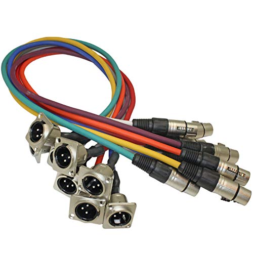 MCSPROAUDIO Replacement Male XLR Panel Mount Pigtails for Stage Box or Rack (8 Color Pack) - Image 2