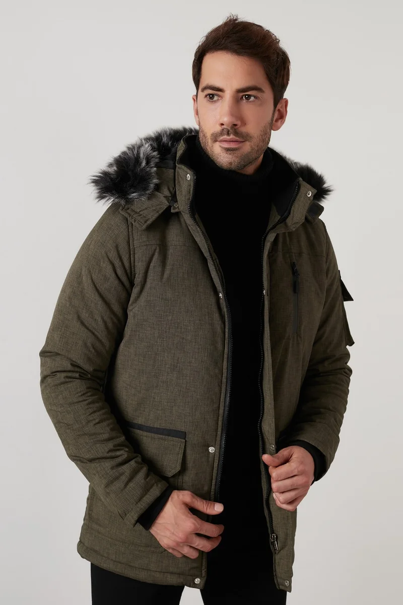 بوراتي Plush Lined Water and Wind Resistant Cold Proof Slim Fit Coat Men'S COAT 5711051