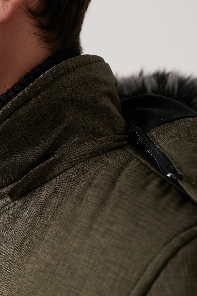 بوراتي Plush Lined Water and Wind Resistant Cold Proof Slim Fit Coat Men'S COAT 5711051