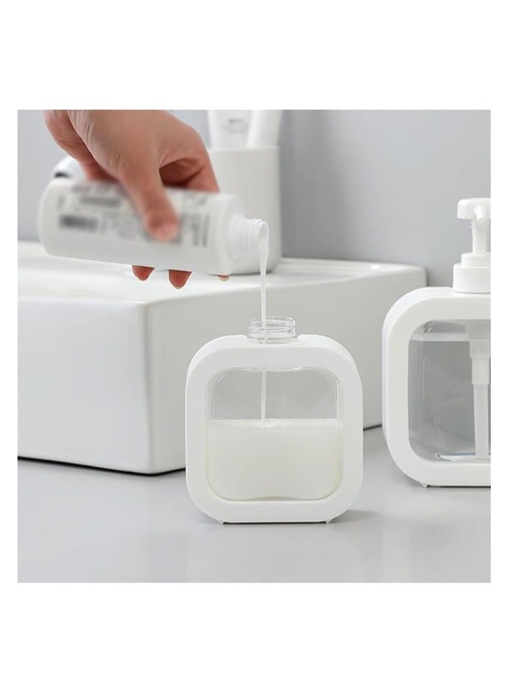 500ml Foaming Pump Soap Bottle, Body Milk Squeeze Bottle, Shower Gel Bottle, Soap Shampoo Lotion Dispenser, Hand Soap Bottle Dispenser, White - Image 3
