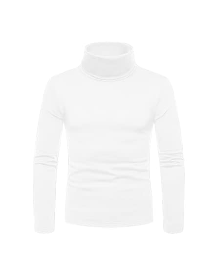 AUSK Men's High Neck Cotton T-Shirts(White-Small), Regular Fit - Image 5