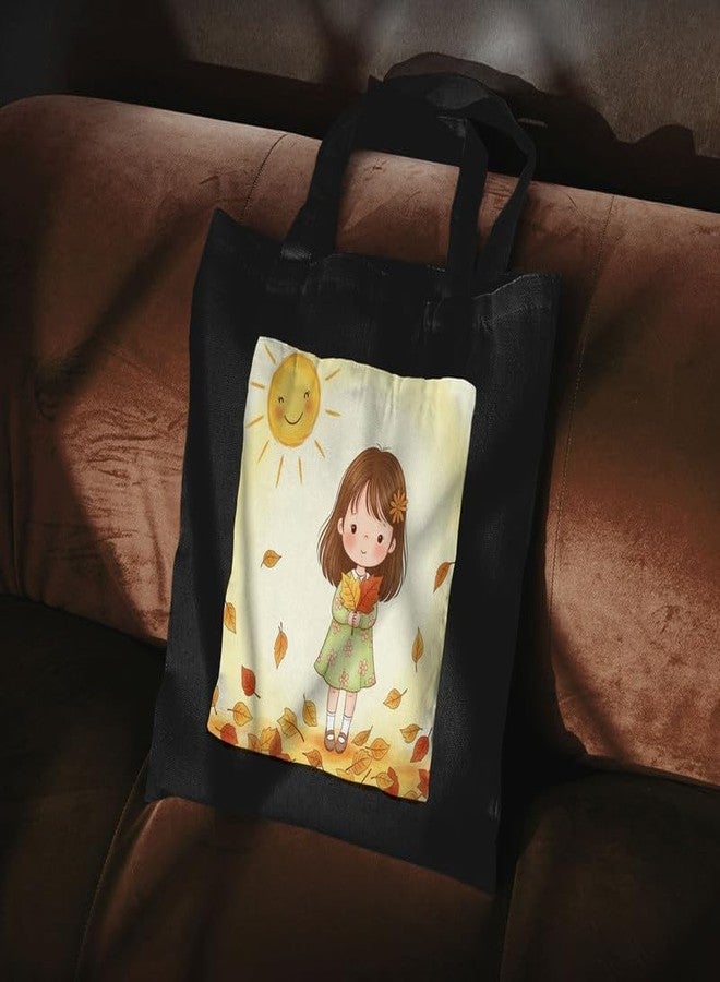 PrintingZone Women & Girl's Embroidered Canvas Tote Bag with Zip - Eco-Friendly, 100% Organic Cotton, Stylish, Daily Use Bag for Work, College, Travel, Casual, Perfect Affordable Gift(BTB-58)(BTB-58) - Image 3