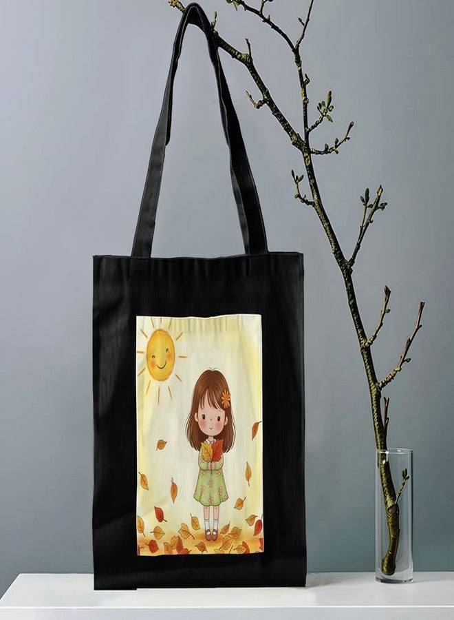 PrintingZone Women & Girl's Embroidered Canvas Tote Bag with Zip - Eco-Friendly, 100% Organic Cotton, Stylish, Daily Use Bag for Work, College, Travel, Casual, Perfect Affordable Gift(BTB-58)(BTB-58) - Image 2