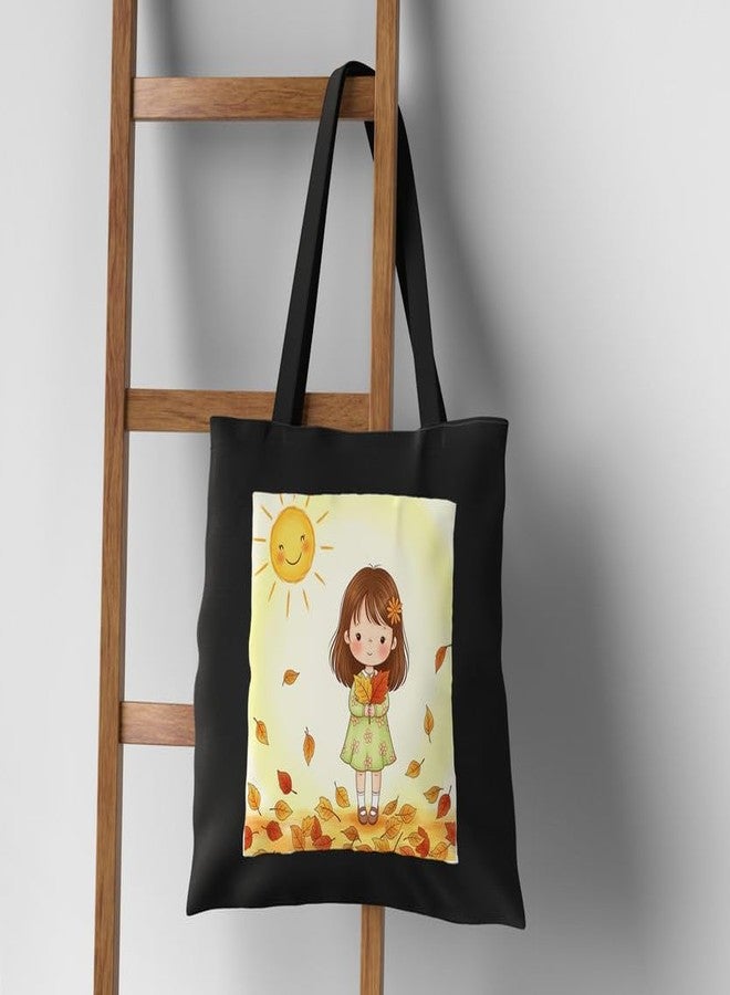PrintingZone Women & Girl's Embroidered Canvas Tote Bag with Zip - Eco-Friendly, 100% Organic Cotton, Stylish, Daily Use Bag for Work, College, Travel, Casual, Perfect Affordable Gift(BTB-58)(BTB-58) - Image 4