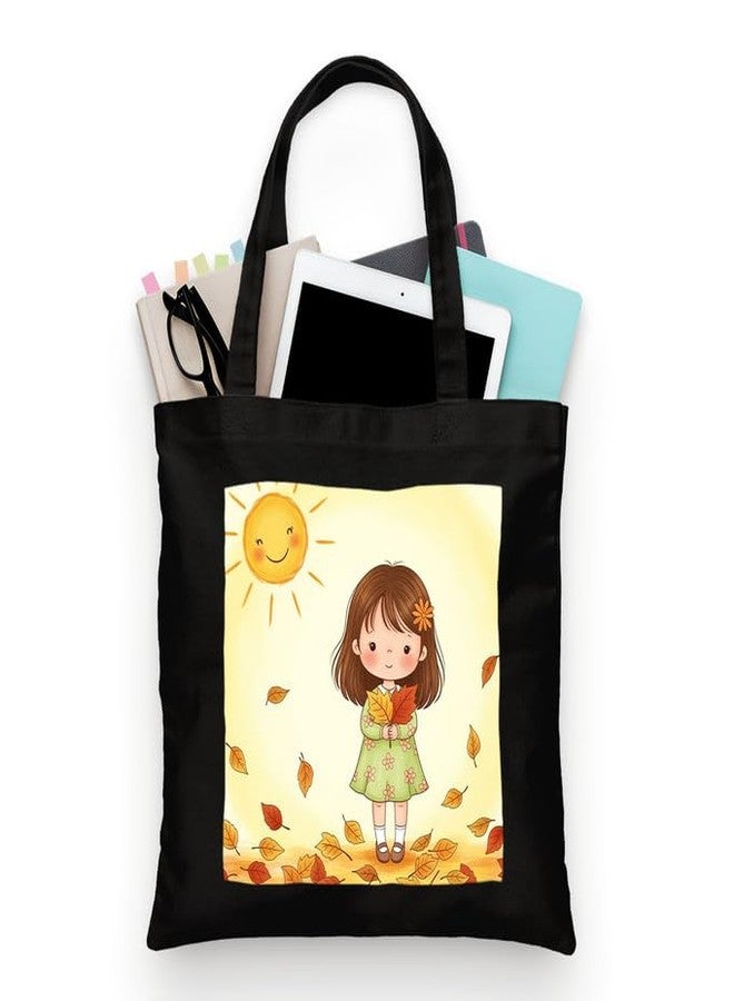 PrintingZone Women & Girl's Embroidered Canvas Tote Bag with Zip - Eco-Friendly, 100% Organic Cotton, Stylish, Daily Use Bag for Work, College, Travel, Casual, Perfect Affordable Gift(BTB-58)(BTB-58) - Image 1