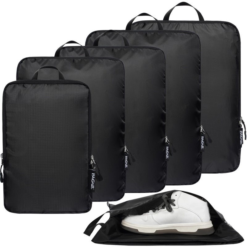BAGAIL 6 Set Ultralight Compression Packing Cubes Packing Organizer for Travel Accessories Luggage Suitcase Backpack(70D Black) - Image 1