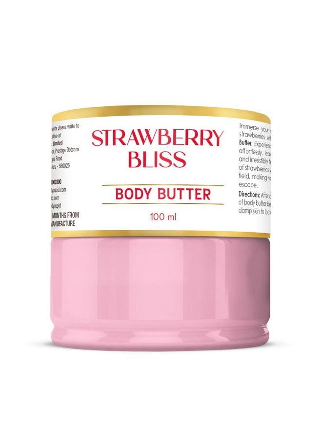 Body Cupid Strawberry Bliss Body Butter | Deep Moisturization | with Strawberry Extract, Shea & Kokum Butter | Fruity Fun | 100 ml - Image 1