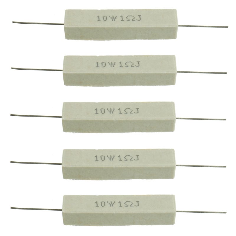 BOJACK Ceramic Cement Resistor 10W 1 ohm Resistance 5% Ceramic Wire Wound Resistors（Pack of 5） - Image 1