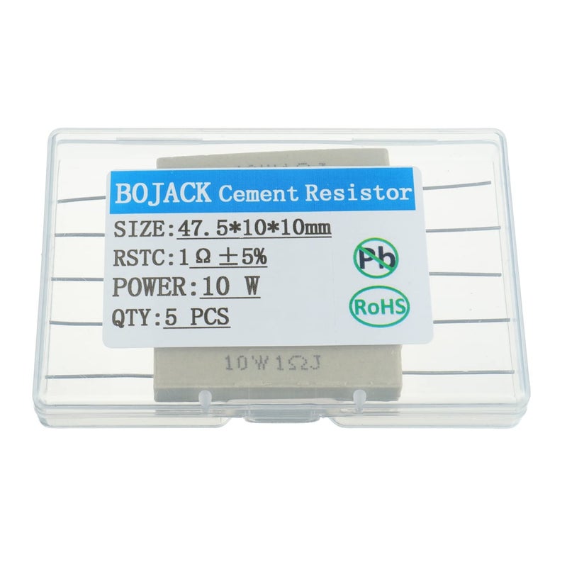 BOJACK Ceramic Cement Resistor 10W 1 ohm Resistance 5% Ceramic Wire Wound Resistors（Pack of 5） - Image 4