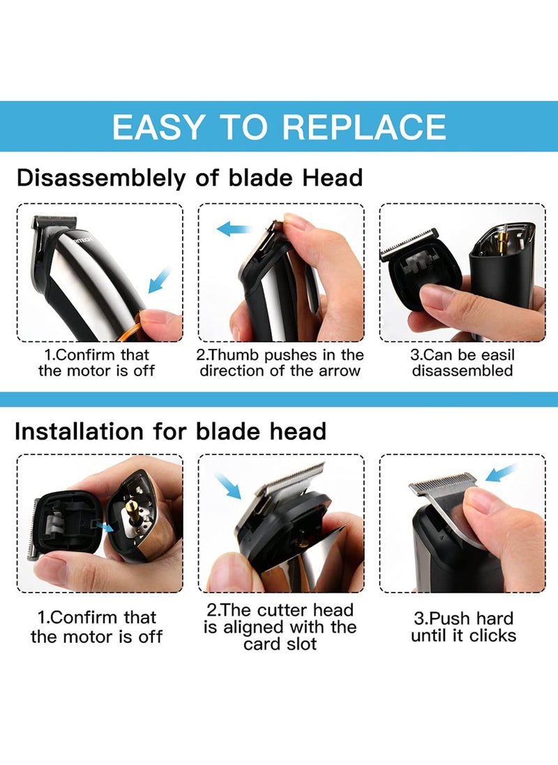Generic - Beard Trimmer 6 in 1 Beard Grooming Kit IPX6 Waterproof Professional Hair Clippers Electric Hair Trimmer for Mustache Body Face and Nose USB Rechargeable and LED Power Display - Image 1