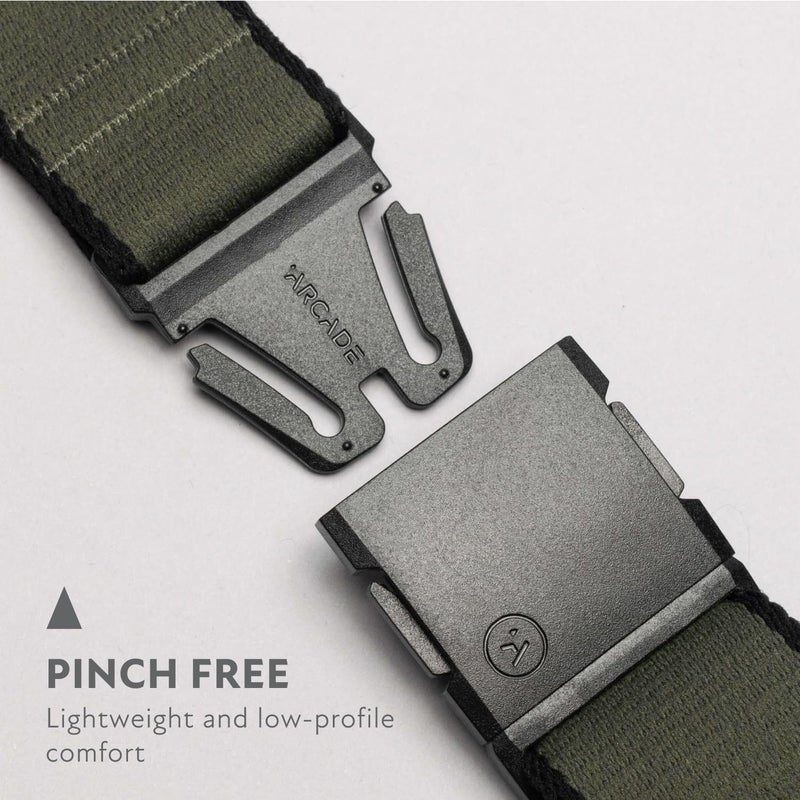 Arcade Belts A2 Blackwood Unisex Adventure Belt: Heavy Duty Stretch, Metal Free Buckle, Ivy - Green/Black - Image 2