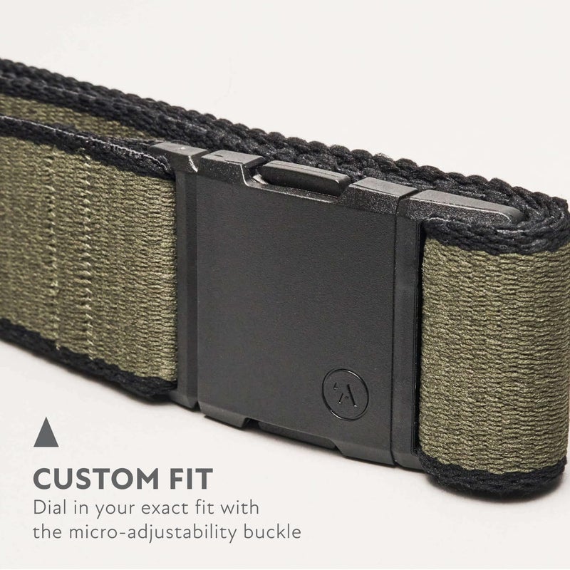 Arcade Belts A2 Blackwood Unisex Adventure Belt: Heavy Duty Stretch, Metal Free Buckle, Ivy - Green/Black - Image 3