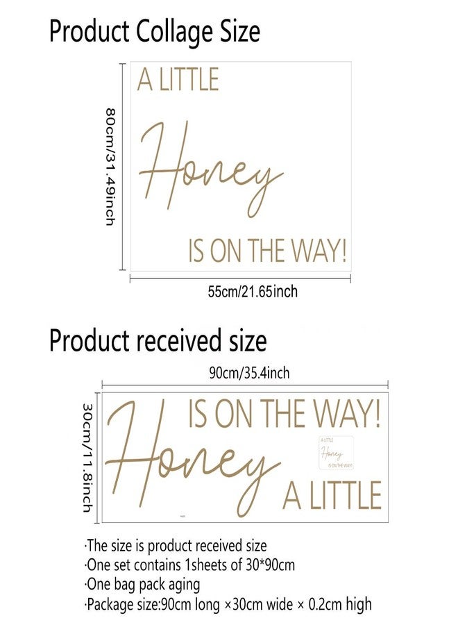 BOOMPA Baby Shower Backdrop Sign, A Little Honey is On The Way, Gold Arch Background Sticker for Bee Theme Party Decoration - Image 5