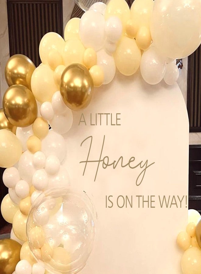 BOOMPA Baby Shower Backdrop Sign, A Little Honey is On The Way, Gold Arch Background Sticker for Bee Theme Party Decoration - Image 2