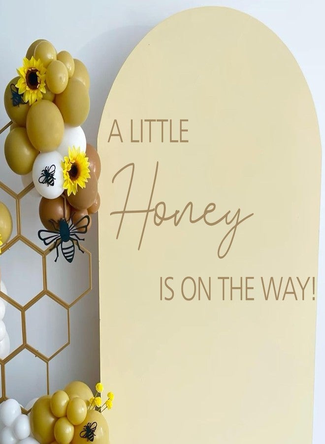 BOOMPA Baby Shower Backdrop Sign, A Little Honey is On The Way, Gold Arch Background Sticker for Bee Theme Party Decoration - Image 4