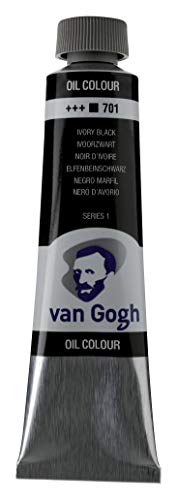 Van Gogh Oil Color Paint, 40ml Tube, Ivory Black 701 - Image 4