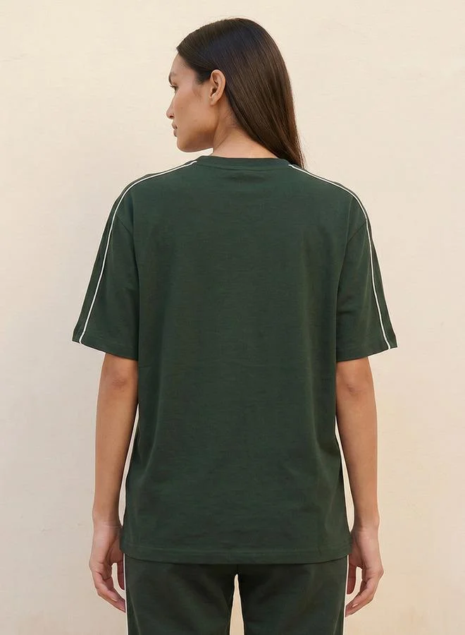 Kappa Green Kappa Logo Embroidered T-shirt for Women | Best Price UAE