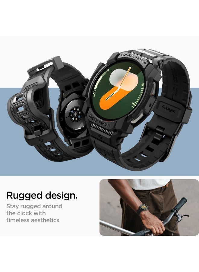 Spigen Rugged Armor Pro for Samsung Galaxy Watch 7 44mm Case with Band (2024) - Matte Black - Image 4