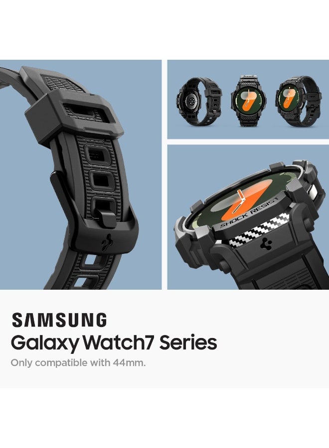 Spigen Rugged Armor Pro for Samsung Galaxy Watch 7 44mm Case with Band (2024) - Matte Black - Image 3