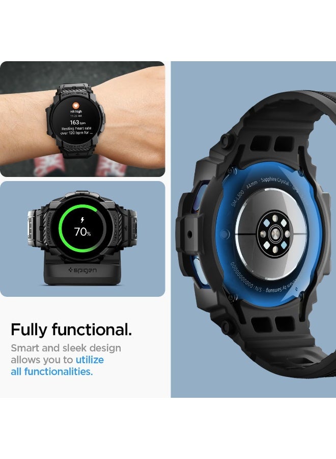 Spigen Rugged Armor Pro for Samsung Galaxy Watch 7 44mm Case with Band (2024) - Matte Black - Image 5