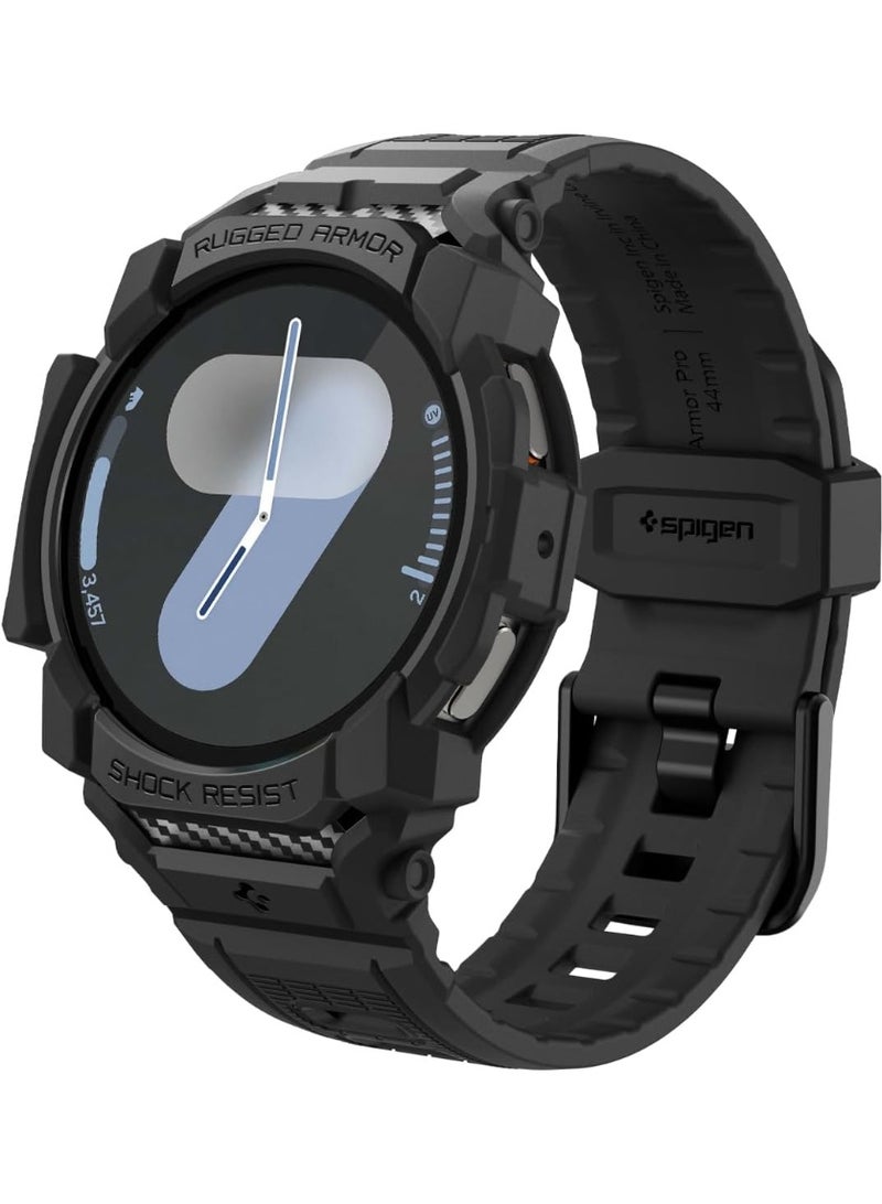 Spigen Rugged Armor Pro for Samsung Galaxy Watch 7 44mm Case with Band (2024) - Matte Black - Image 1