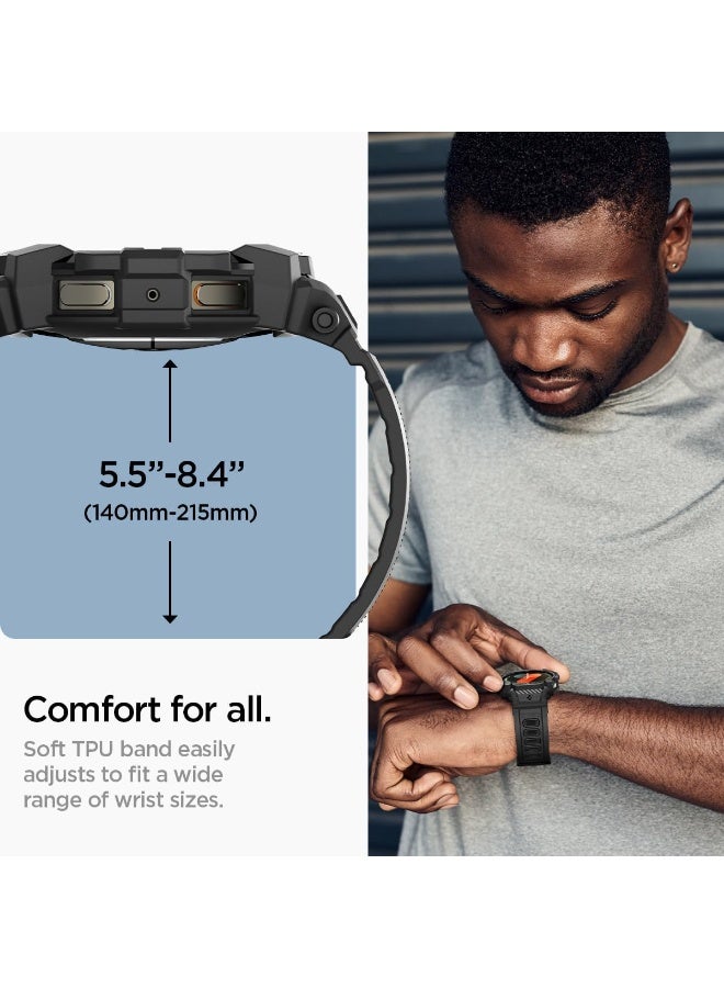 Spigen Rugged Armor Pro for Samsung Galaxy Watch 7 44mm Case with Band (2024) - Matte Black - Image 2