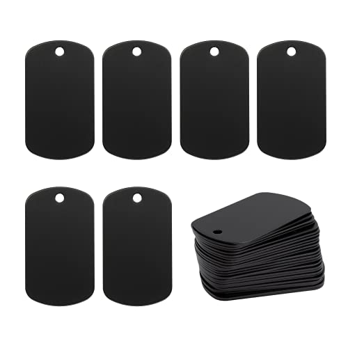 StayMax Aluminum Blank Tags Stamping Blanks 25 Pack (Black) - Image 1