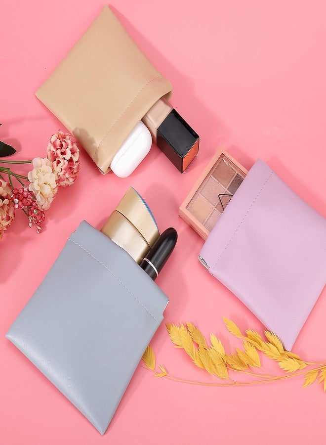 بوسوها حقيبة مكياج صغيرة من بوسوها، حقيبة مستحضرات تجميل صغيرة محمولة للنساء، محفظة نقود، منظم لأحمر الشفاه وإكسسوارات التجميل، حقيبة تخزين صغيرة لأدوات السفر، أزرق + رمادي + بيج + بنفسجي - Image 5