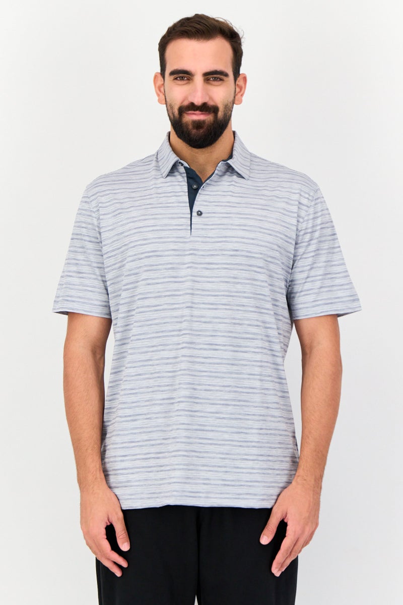 Greg Norman Men Sportswear Fit Short Sleeves Outdoor Polo Shirt, Multicolor  - Image 1