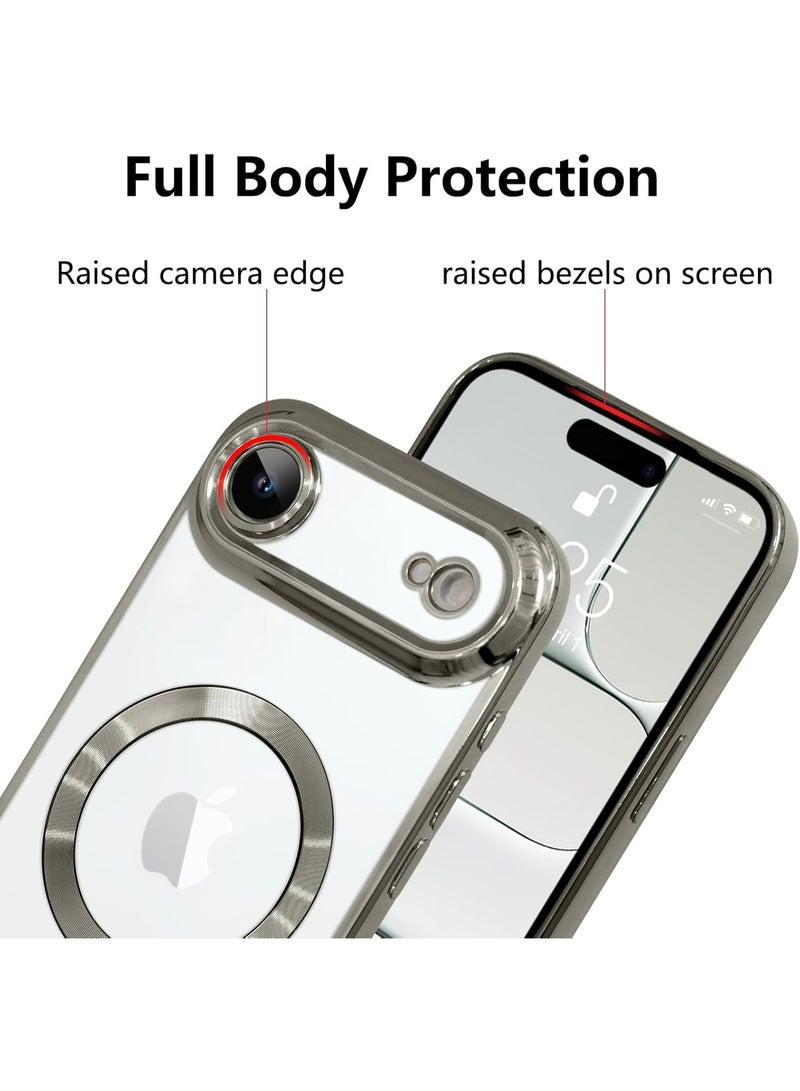 أكاليكس جراب مغناطيسي لهاتف iPhone 17 Air، حماية كاملة لعدسة الكاميرا، غطاء هاتف ناعم من مادة TPU، متوافق مع الشحن اللاسلكي MagSafe، غطاء هاتف مقاوم للصدمات من مادة TPU | تيتانيوم - Image 3
